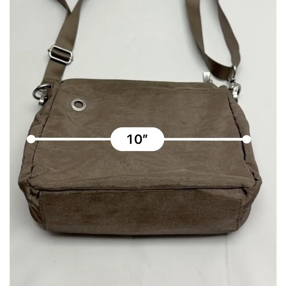 Baggallini Soleil Crossbody Bag Purse Brown Gray Multi Pocket Adjustable Strap